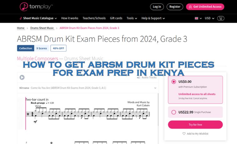 How To Find Abrsm Drum Kit Exam Pieces: A Guide For Students And Parents In Kenya