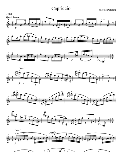 Caprice no 24 in A Minor preview